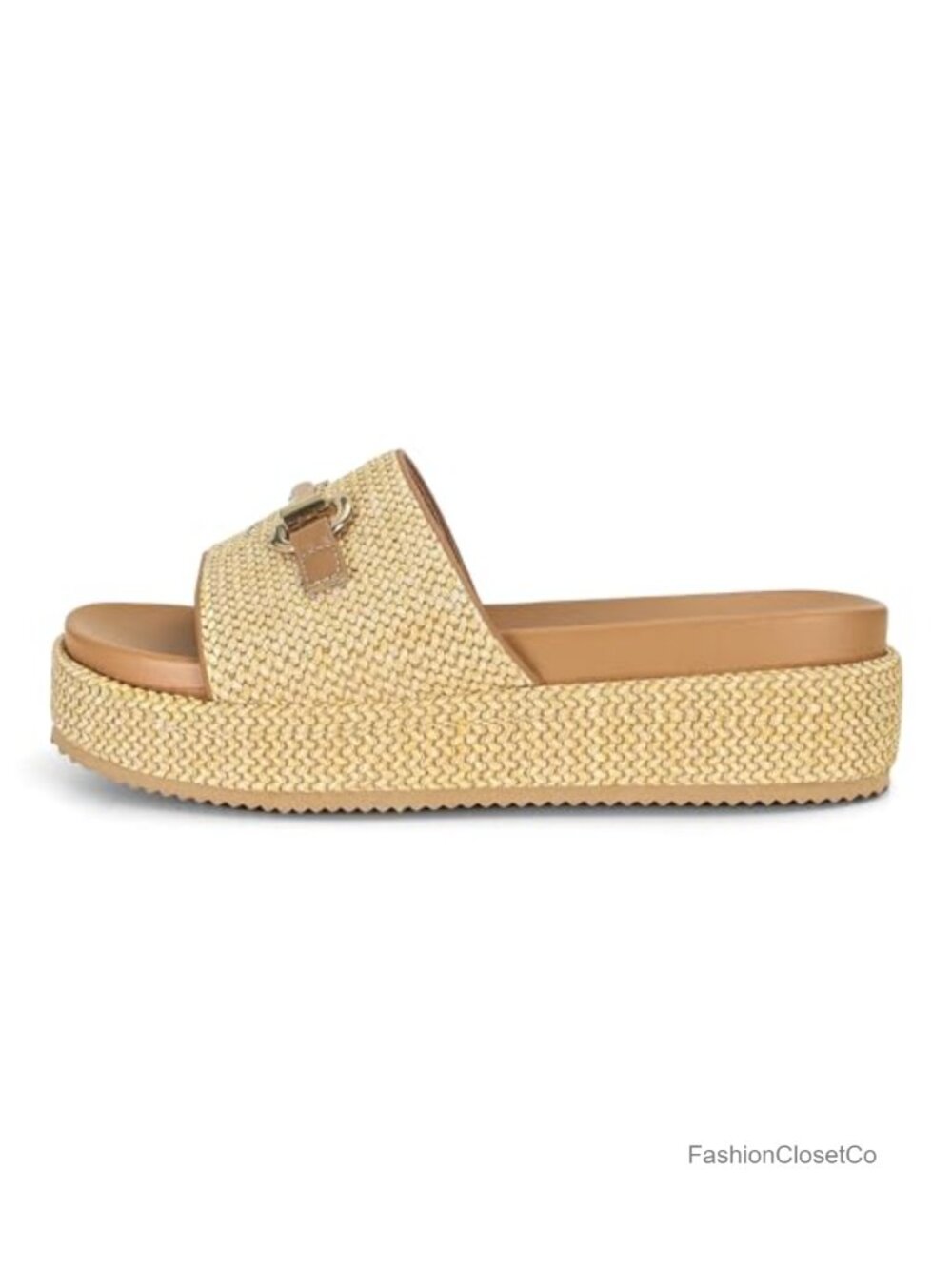 Raffia Platform Sandals Espadrilles Slides Open Toe Slip On Summer Shoes - Picture 5 of 5